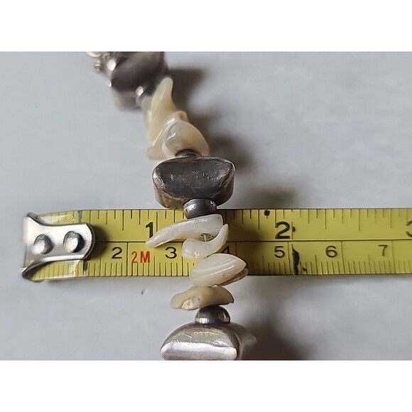 925 Sterling Silver & MOP Beaded Bracelet Vintage Toggle Closure - Picture 9 of 10